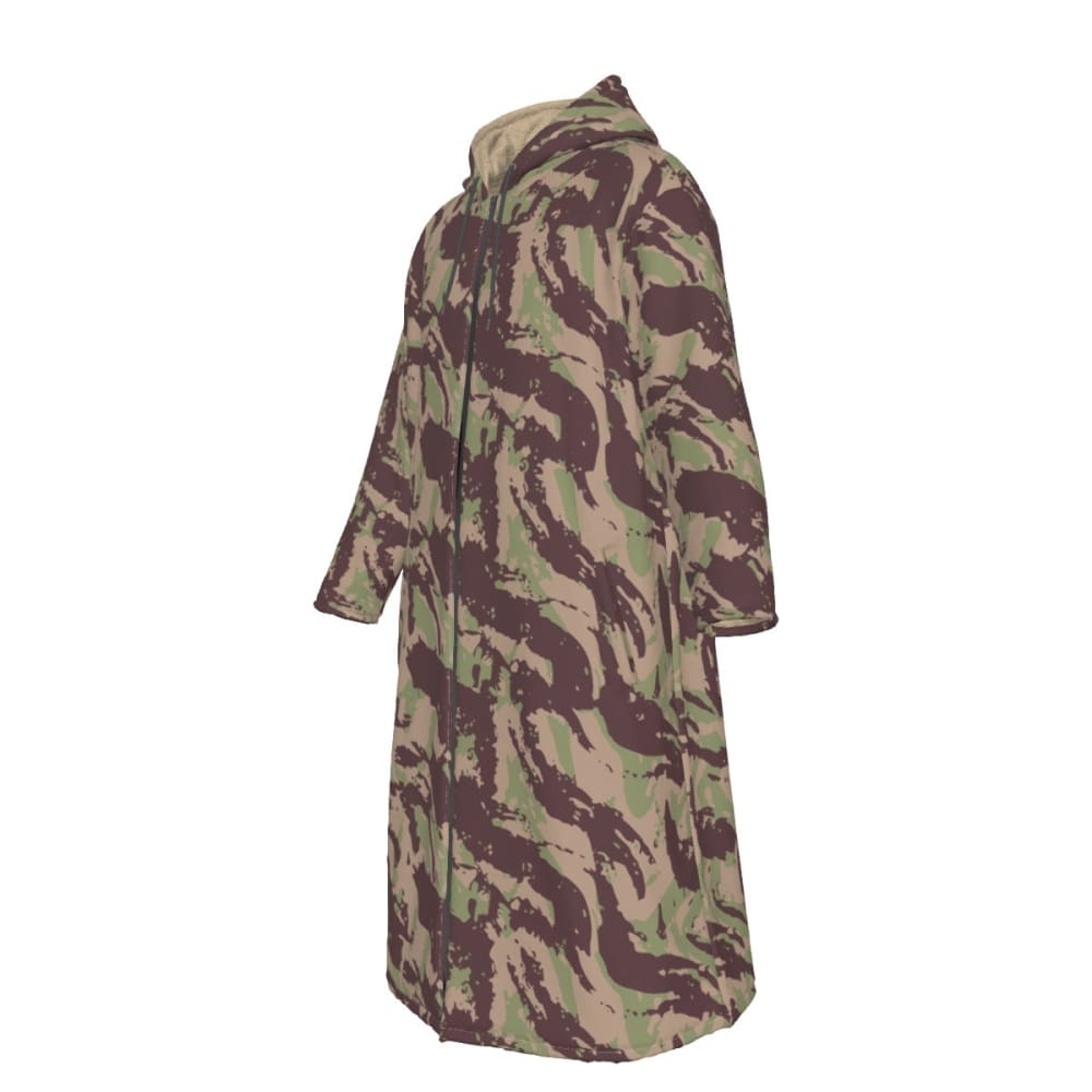 Mozambique Vertical Lizard CAMO Men’s Sherpa Zip Up Long Coat - Mens