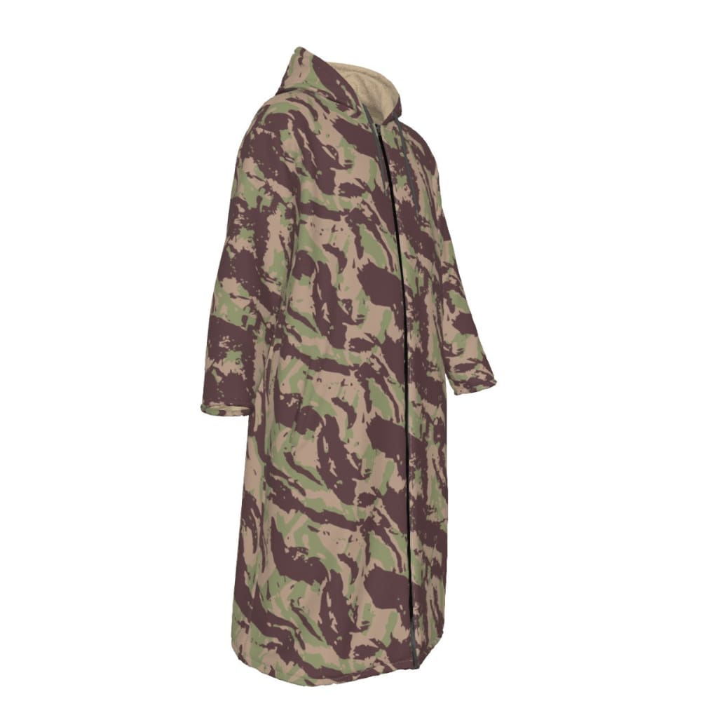 Mozambique Vertical Lizard CAMO Men’s Sherpa Zip Up Long Coat - Mens