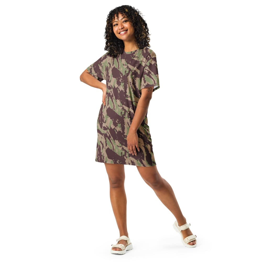 Mozambique Vertical Lizard CAMO T-shirt dress - Womens T-Shirt Dress