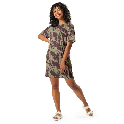 Mozambique Vertical Lizard CAMO T-shirt dress - Womens T-Shirt Dress