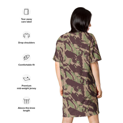 Mozambique Vertical Lizard CAMO T-shirt dress - Womens T-Shirt Dress