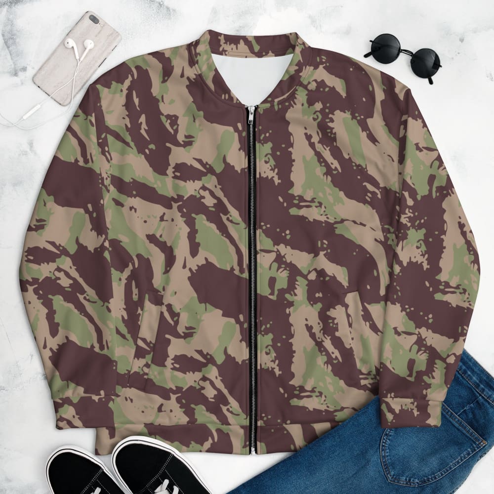 Mozambique Vertical Lizard CAMO Unisex Bomber Jacket - XS