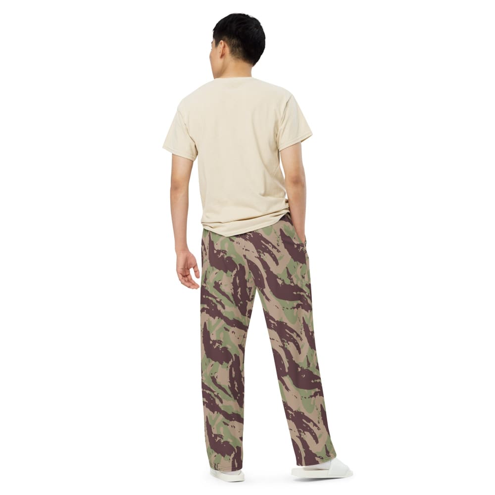 Mozambique Vertical Lizard CAMO unisex wide-leg pants - Unisex Wide-Leg Pants