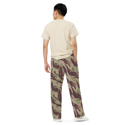 Mozambique Vertical Lizard CAMO unisex wide-leg pants - Unisex Wide-Leg Pants