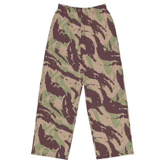 Mozambique Vertical Lizard CAMO unisex wide-leg pants - 2XS - Unisex Wide-Leg Pants