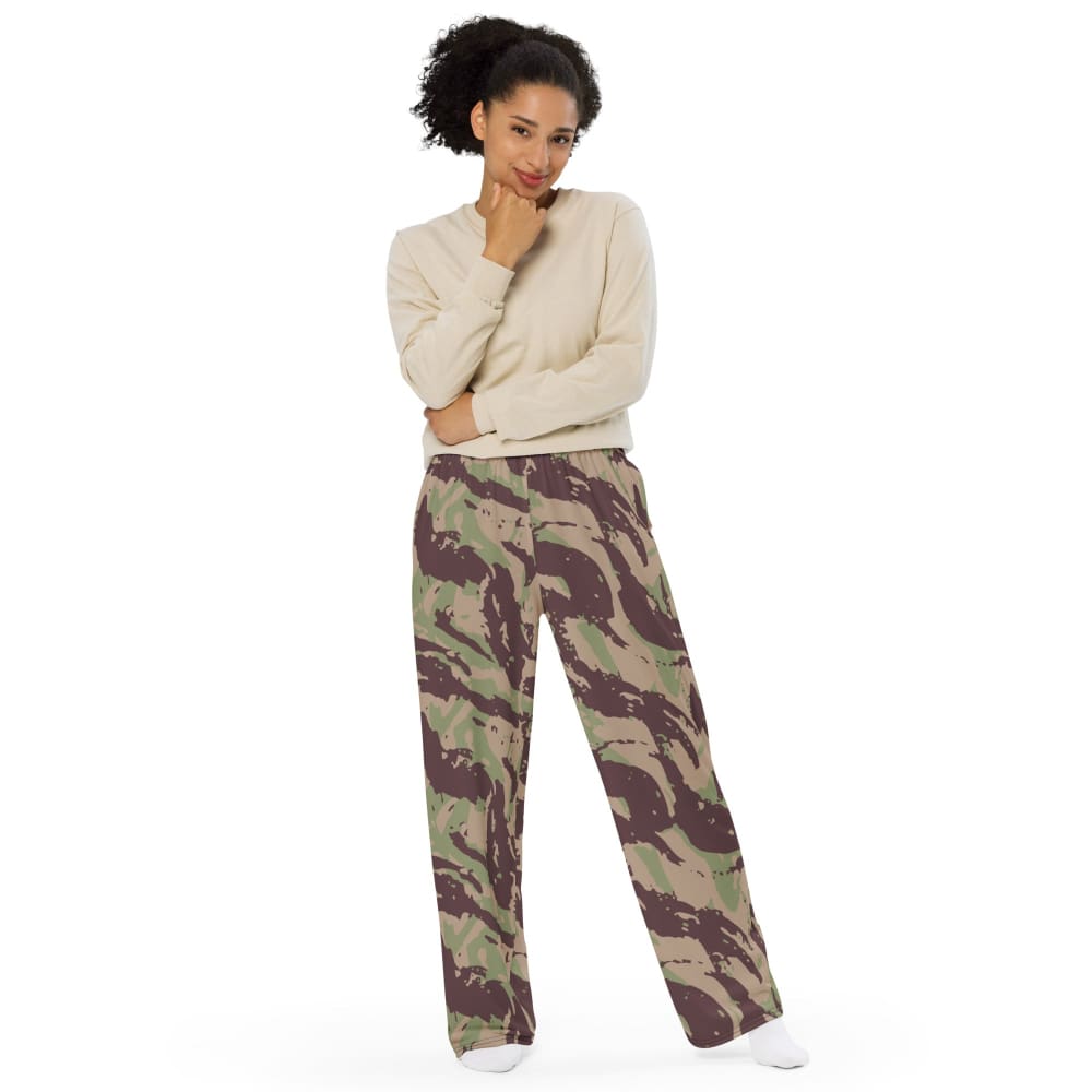 Mozambique Vertical Lizard CAMO unisex wide-leg pants - Unisex Wide-Leg Pants