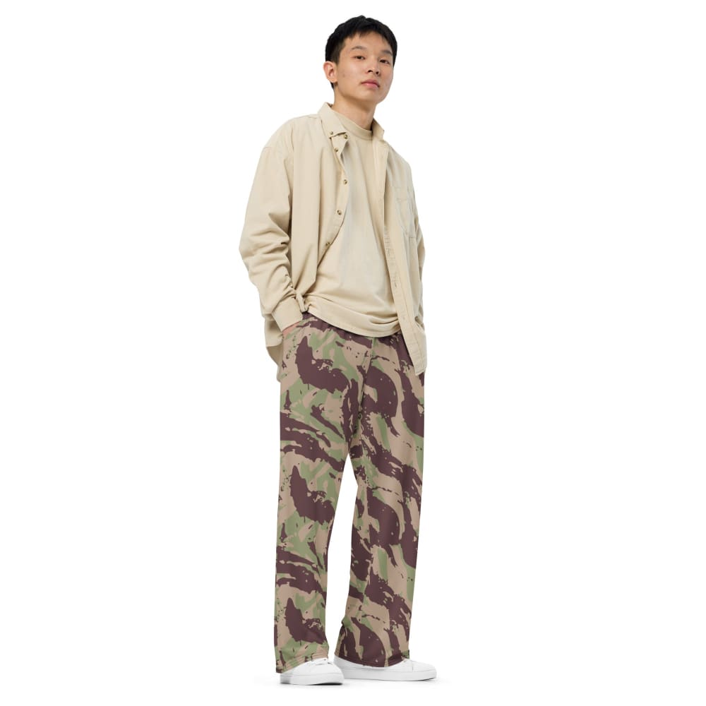 Mozambique Vertical Lizard CAMO unisex wide-leg pants - Unisex Wide-Leg Pants