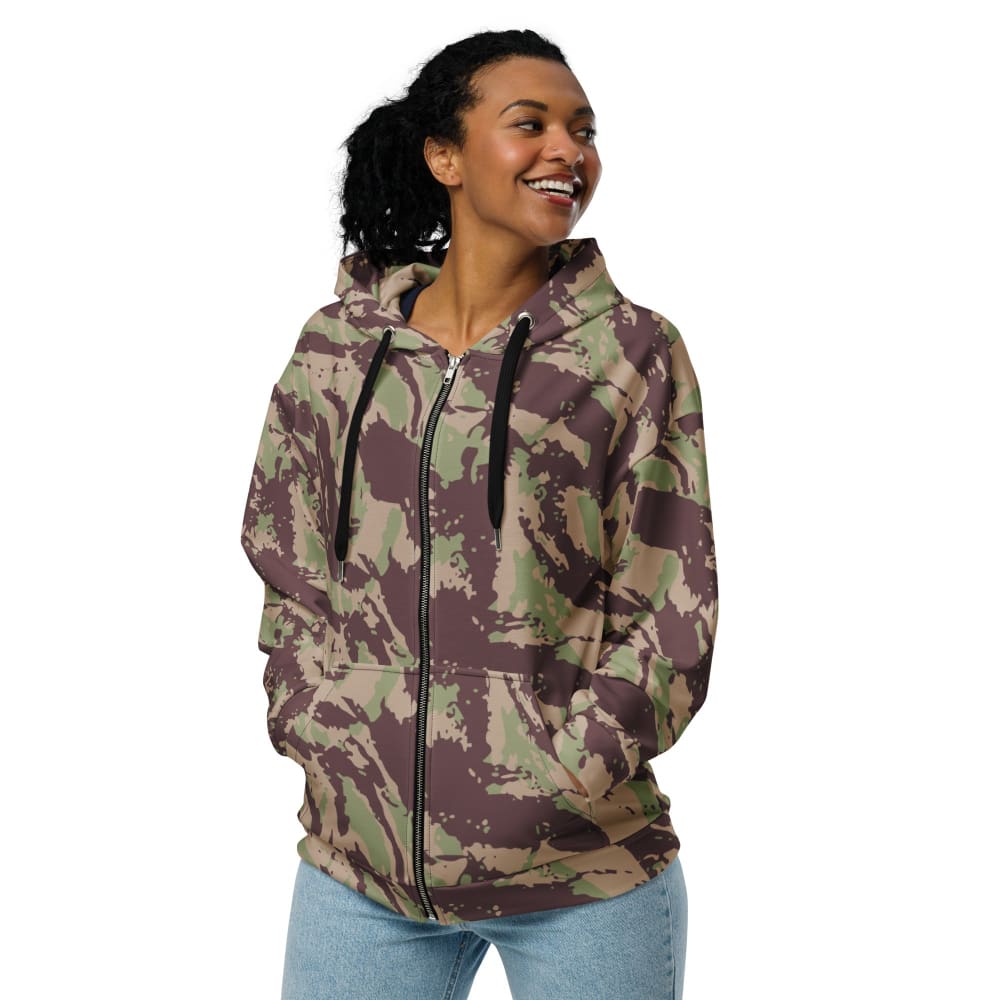 Mozambique Vertical Lizard CAMO Unisex zip hoodie - Zip Hoodie