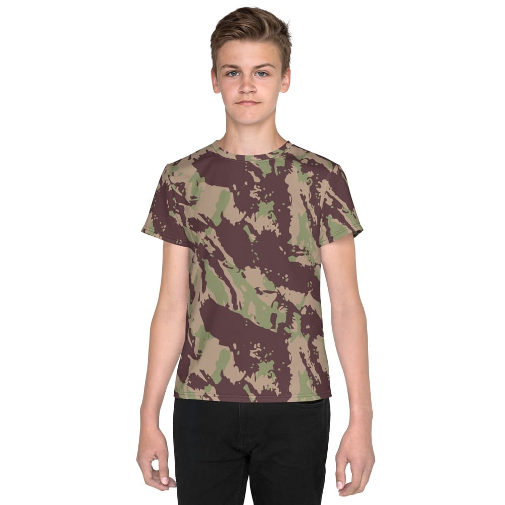 Mozambique Vertical Lizard CAMO Youth crew neck t-shirt - 8 - Crew Neck T-shirt