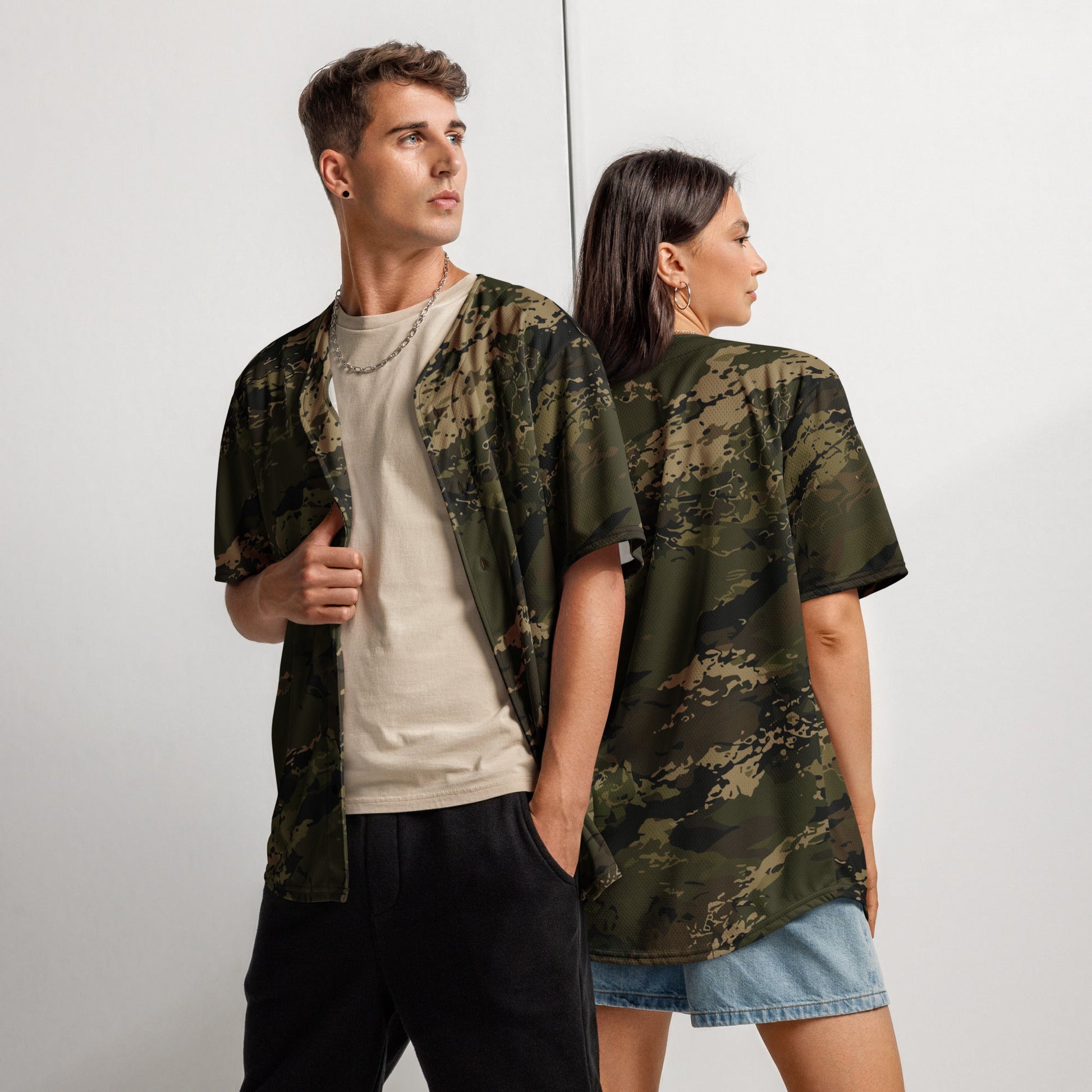 MTC-X Woodland CAMO Unisex Baseball Jersey - 2XS