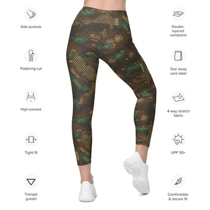 Multi-terrain Dot CAMO Leggings with pockets - Womens With Pockets