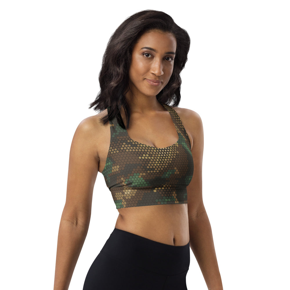 Multi-terrain Dot CAMO Longline sports bra - Womens Sports Bra