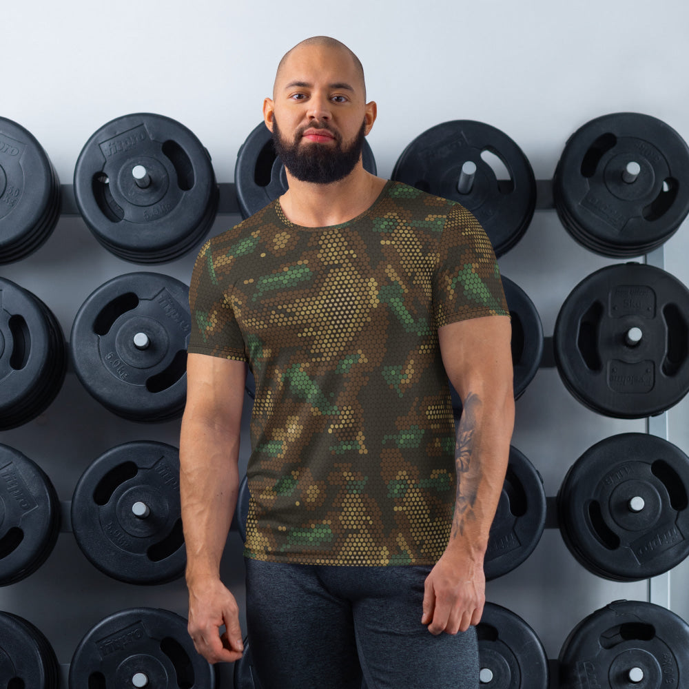 Multi-terrain Dot CAMO Men’s Athletic T-shirt - XS - Mens T-Shirt