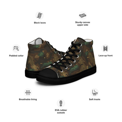 Multi-terrain Dot CAMO Men’s high top canvas shoes - Mens High Top Canvas Shoes