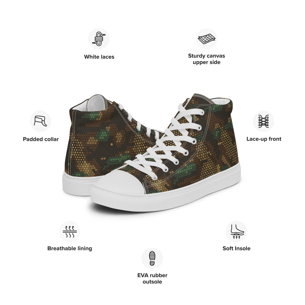 Multi-terrain Dot CAMO Men’s high top canvas shoes - Mens High Top Canvas Shoes