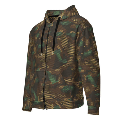 Multi-terrain Dot CAMO Unisex zip hoodie - 2XS - Zip Hoodie