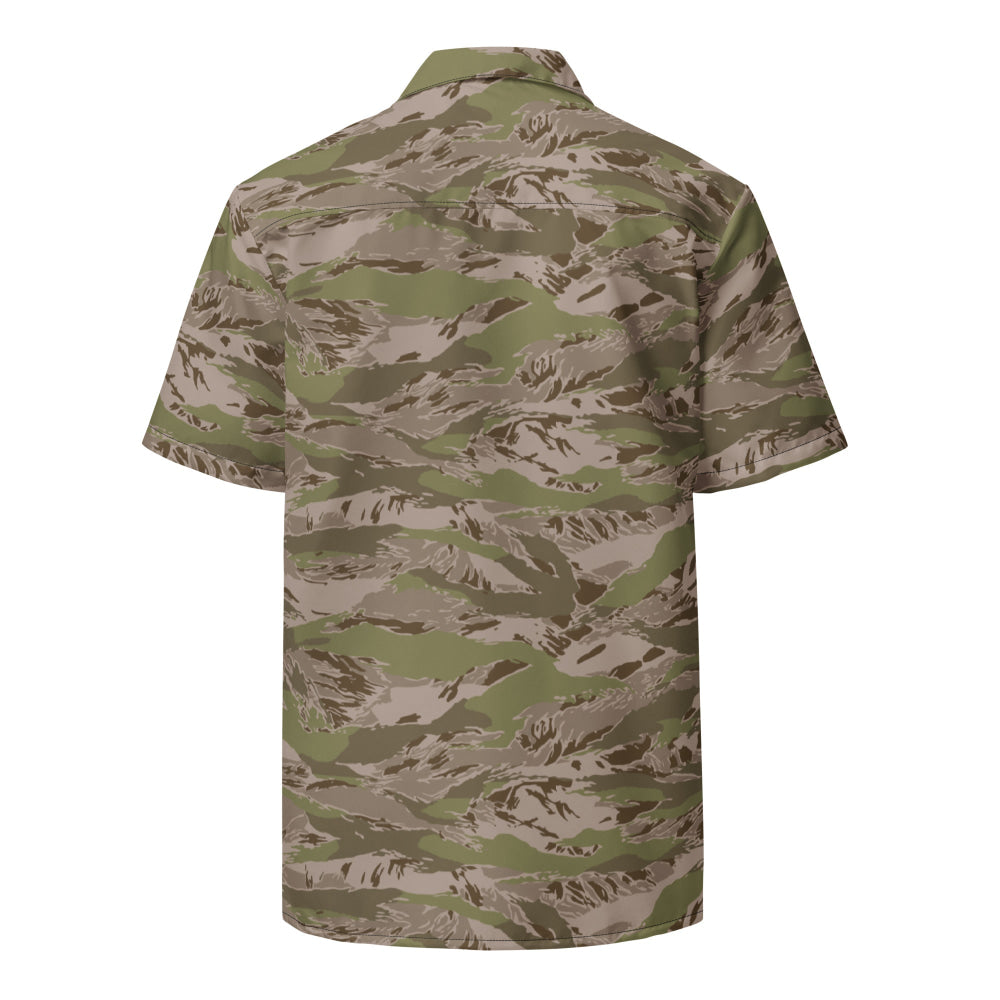 Multi-terrain Tiger Stripe Arid CAMO Unisex button shirt - Button Shirt