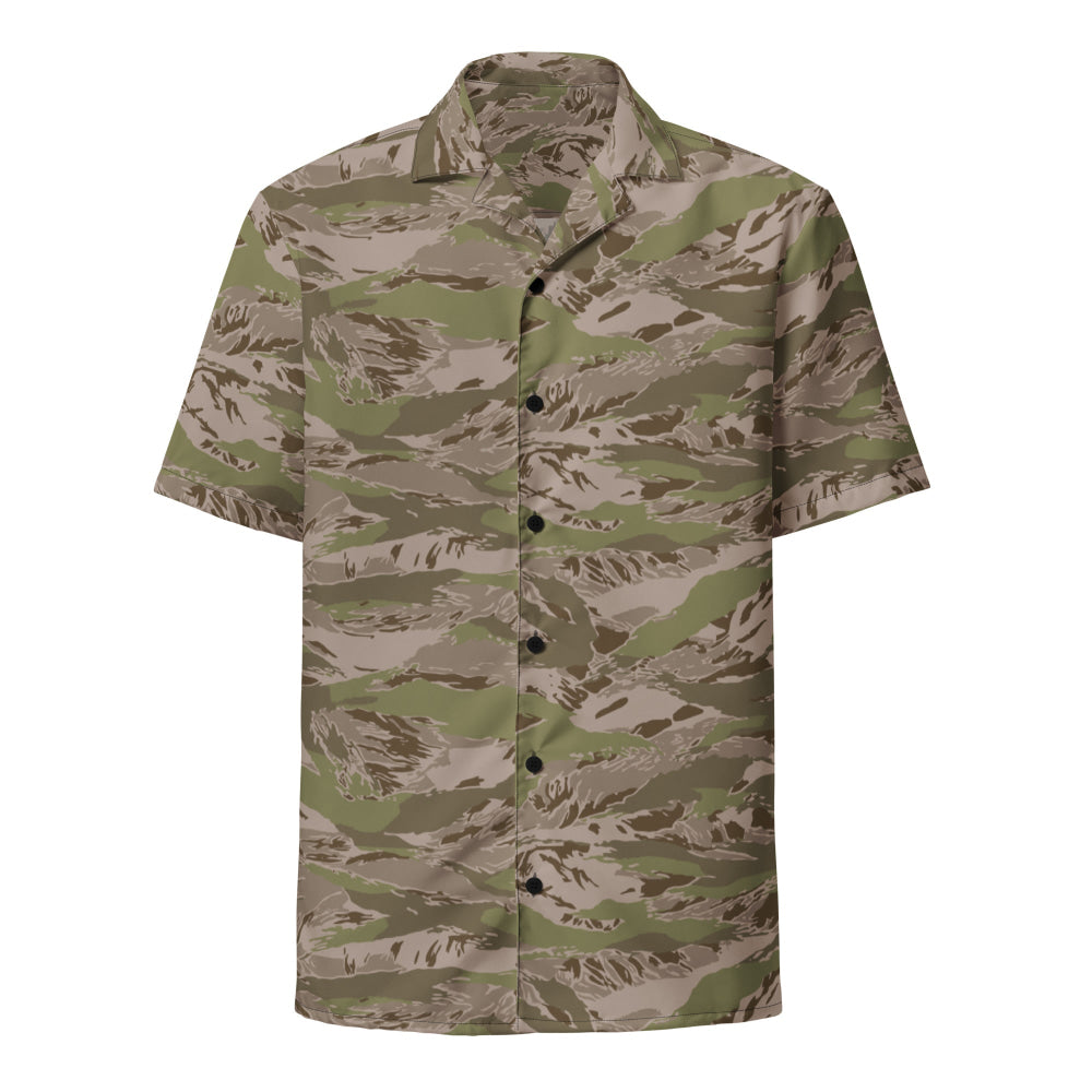 Multi-terrain Tiger Stripe Arid CAMO Unisex button shirt - Button Shirt