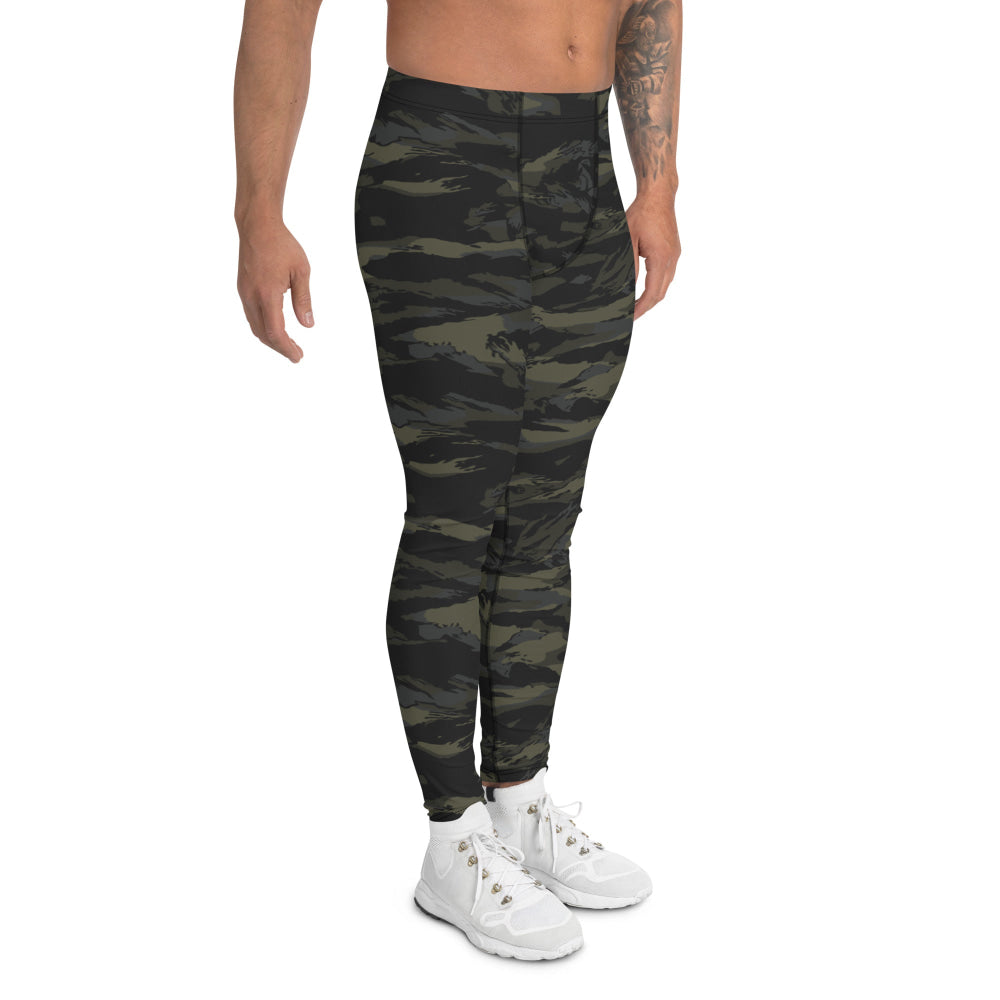 Multi-terrain Tiger Stripe Black CAMO Men’s Leggings - Mens