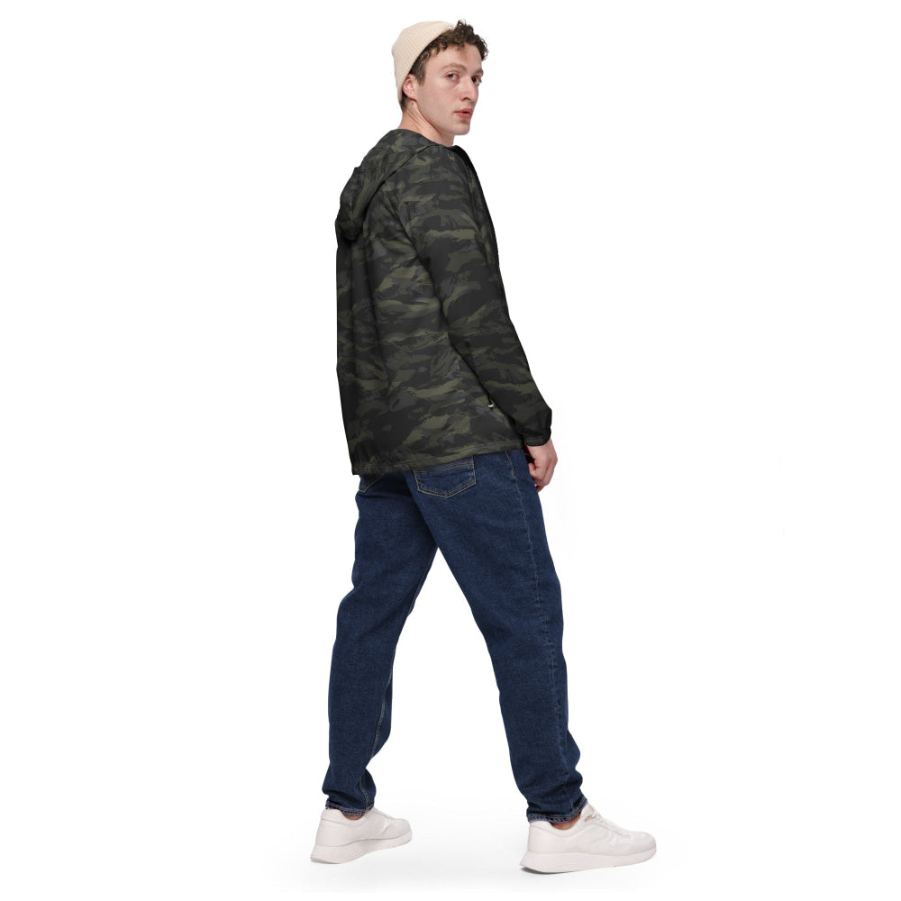 Multi-terrain Tiger Stripe Black CAMO Men’s windbreaker - Mens Windbreaker