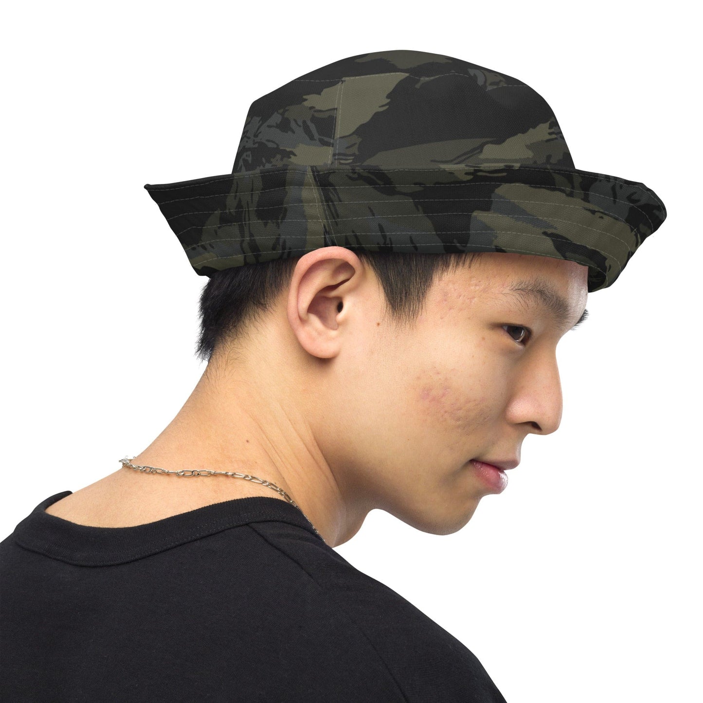 Multi-terrain Tiger Stripe Black CAMO Reversible bucket hat