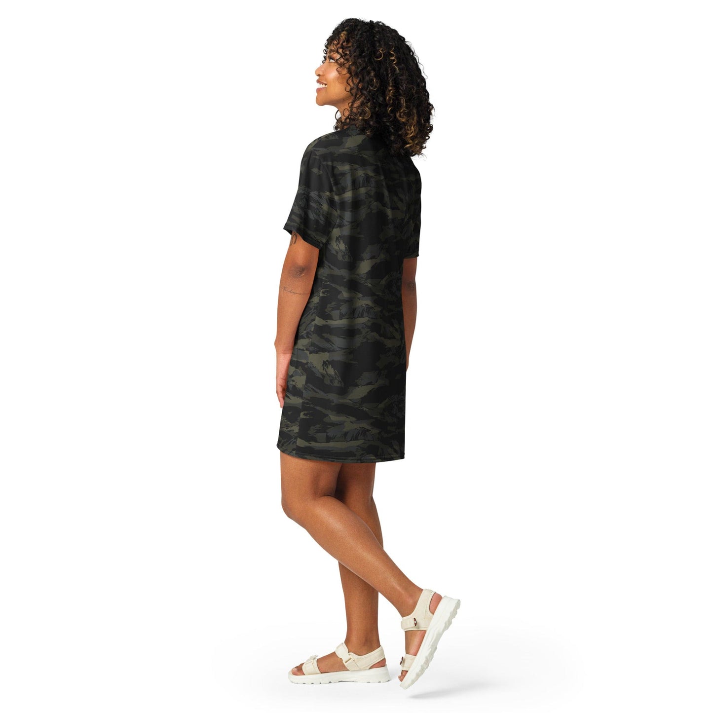 Multi-terrain Tiger Stripe Black CAMO T-shirt dress - Womens T-Shirt Dress