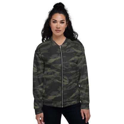 Multi-terrain Tiger Stripe Black CAMO Unisex Bomber Jacket