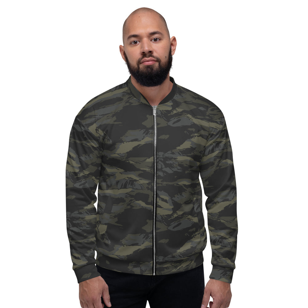 Multi-terrain Tiger Stripe Black CAMO Unisex Bomber Jacket