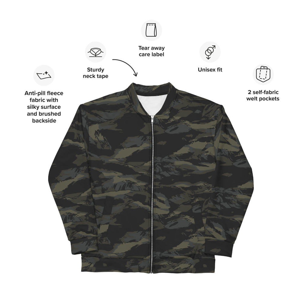 Multi-terrain Tiger Stripe Black CAMO Unisex Bomber Jacket