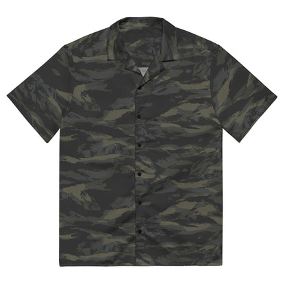 Multi-terrain Tiger Stripe Black CAMO Unisex button shirt - 2XS - Button Shirt