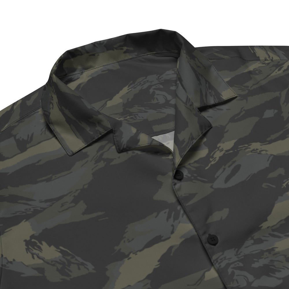 Multi-terrain Tiger Stripe Black CAMO Unisex button shirt - Button Shirt