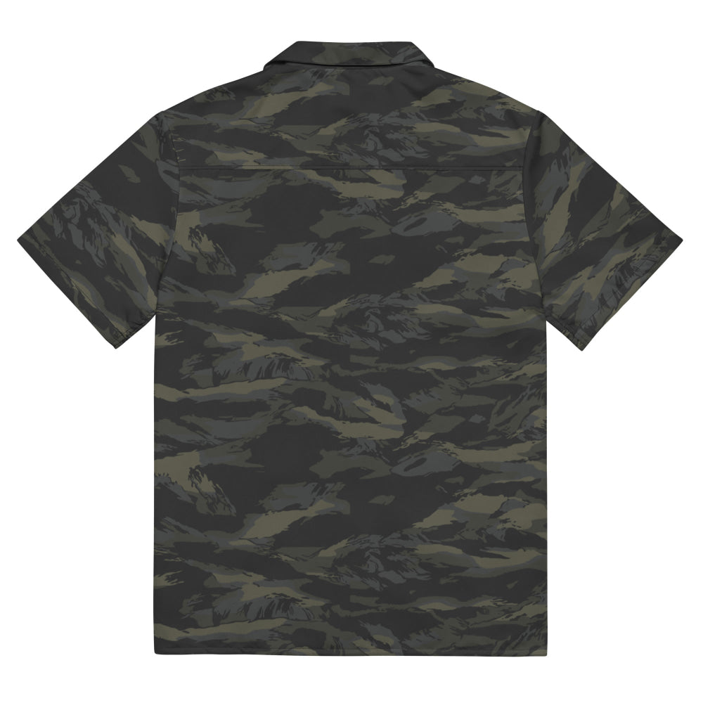 Multi-terrain Tiger Stripe Black CAMO Unisex button shirt - Button Shirt