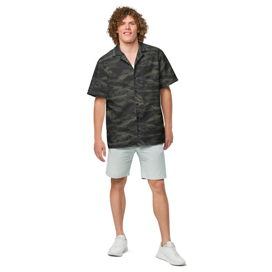 Multi-terrain Tiger Stripe Black CAMO Unisex button shirt - Button Shirt