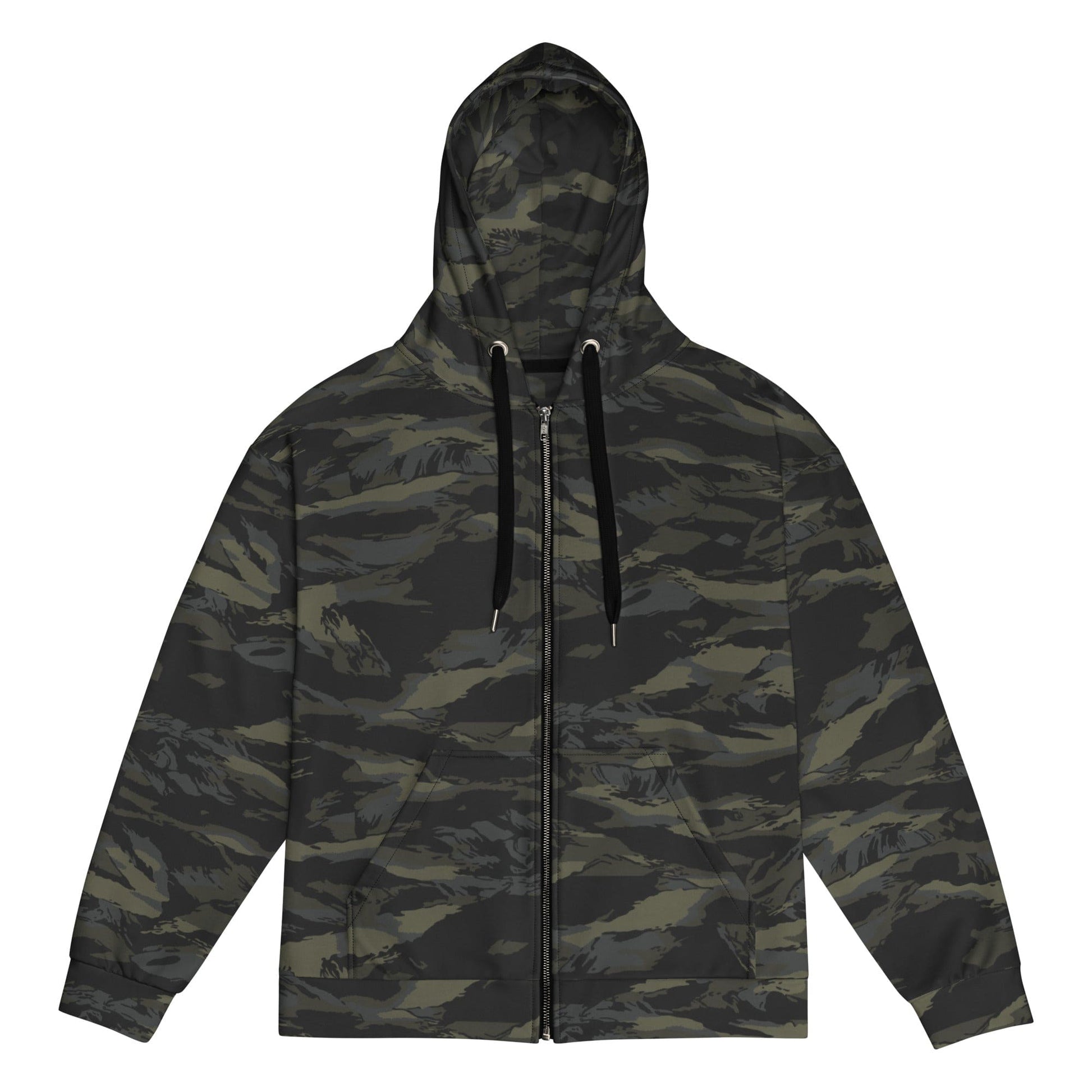 Multi-terrain Tiger Stripe Black CAMO Unisex zip hoodie - Zip Hoodie