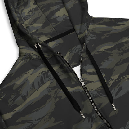 Multi-terrain Tiger Stripe Black CAMO Unisex zip hoodie - Zip Hoodie