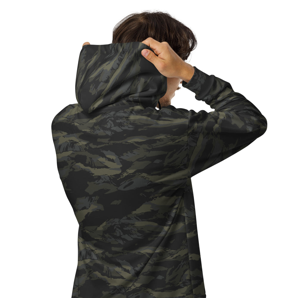 Multi-terrain Tiger Stripe Black CAMO Unisex zip hoodie - Zip Hoodie