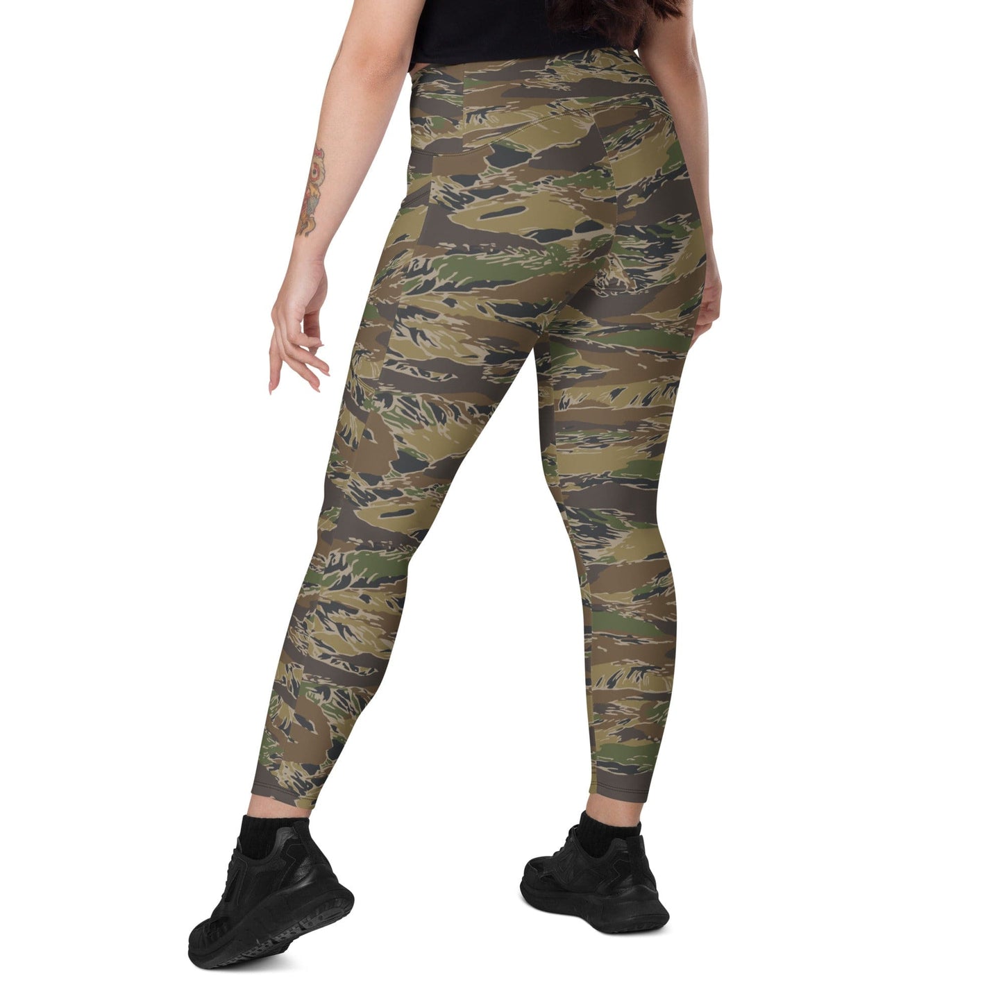 Multi-terrain Tiger Stripe CAMO Leggings with pockets - Womens With Pockets