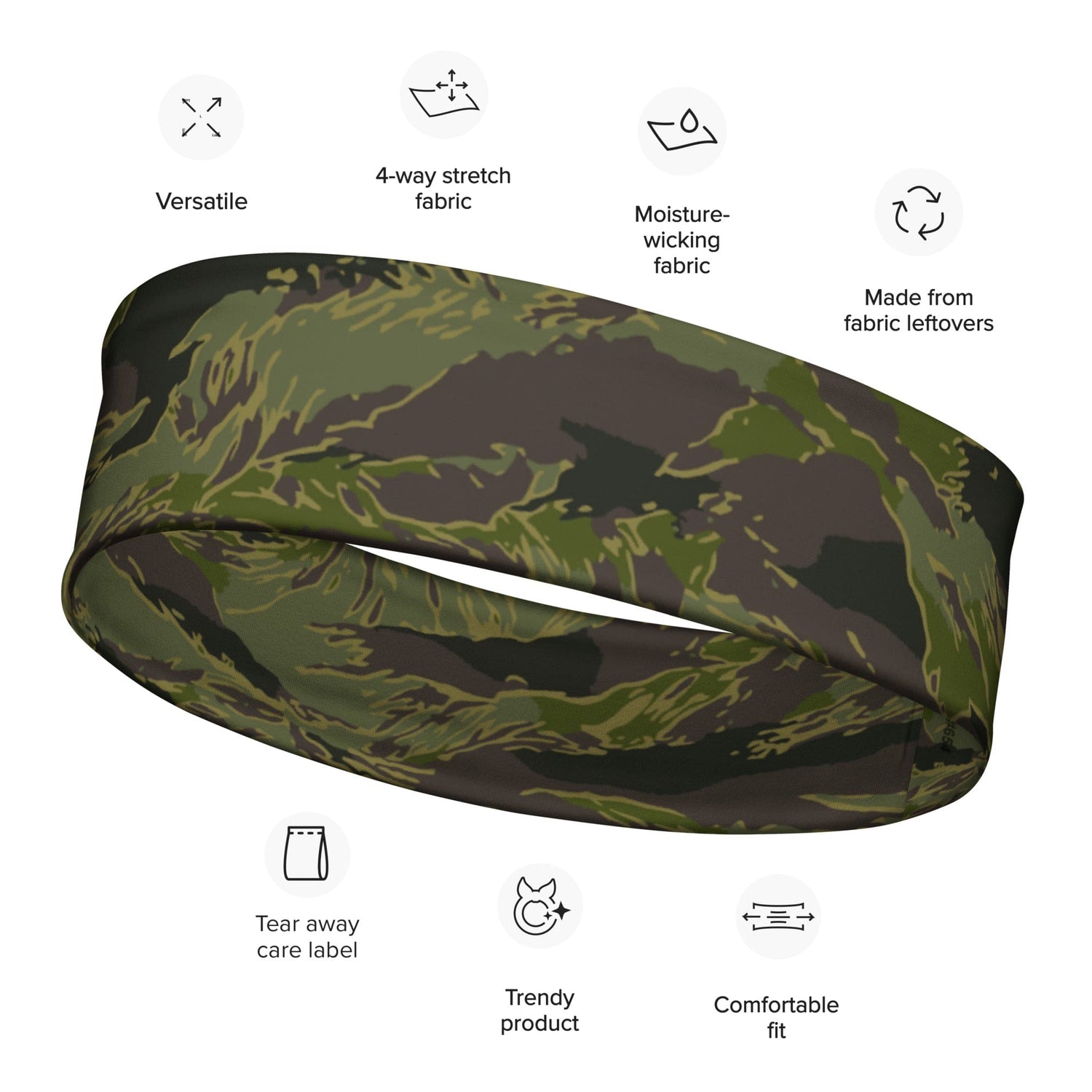 Multi-terrain Tiger Stripe Tropical CAMO Headband - M - Headbands