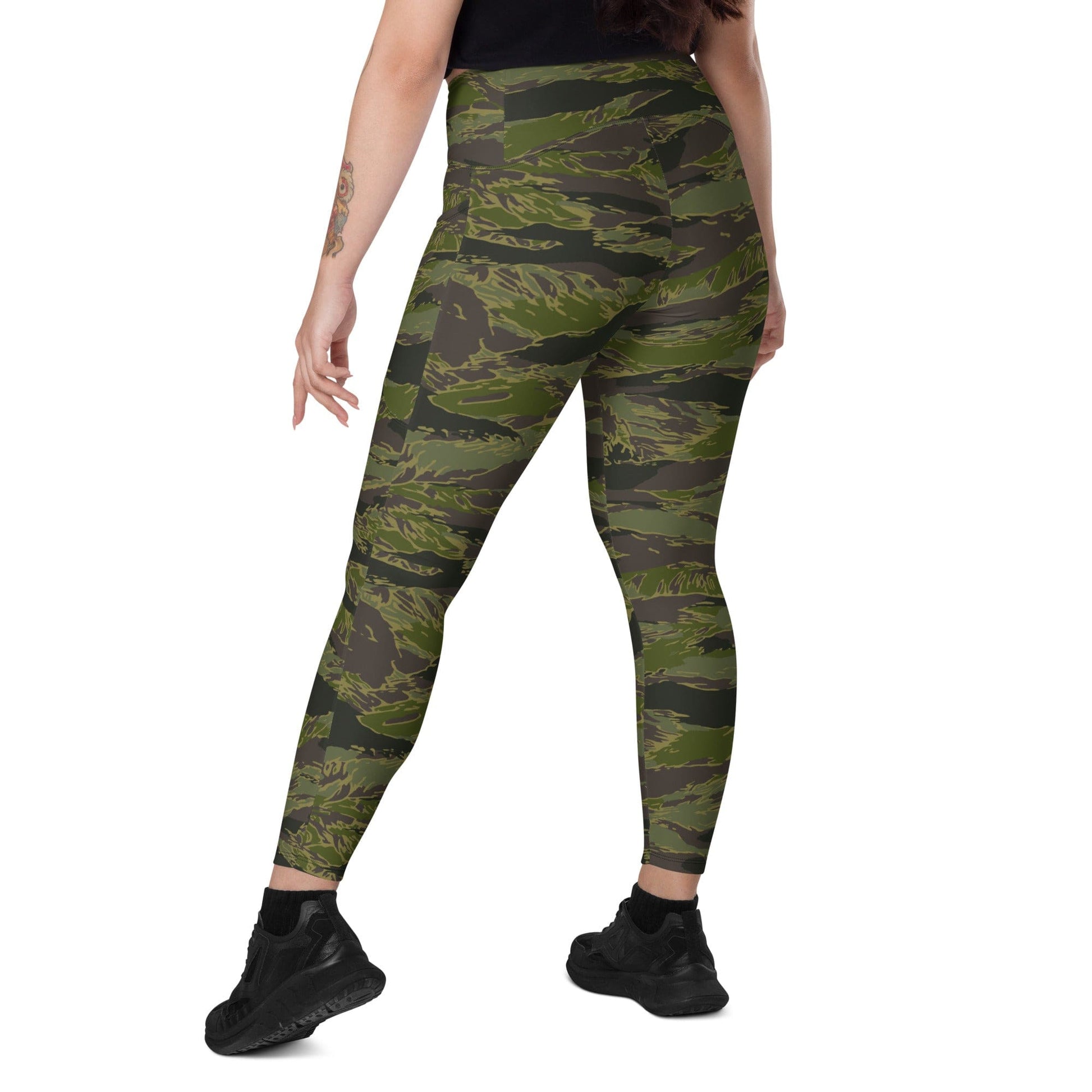 Multi-terrain Tiger Stripe Tropical CAMO Leggings with pockets - Womens With Pockets