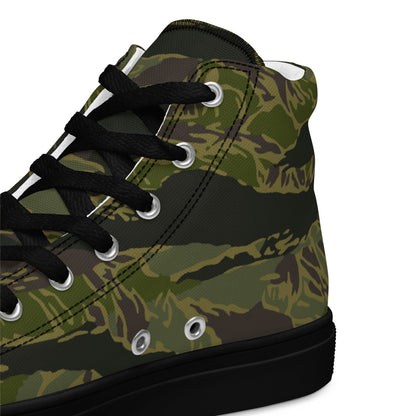 Multi-terrain Tiger Stripe Tropical CAMO Men’s high top canvas shoes - Mens High Top Canvas Shoes