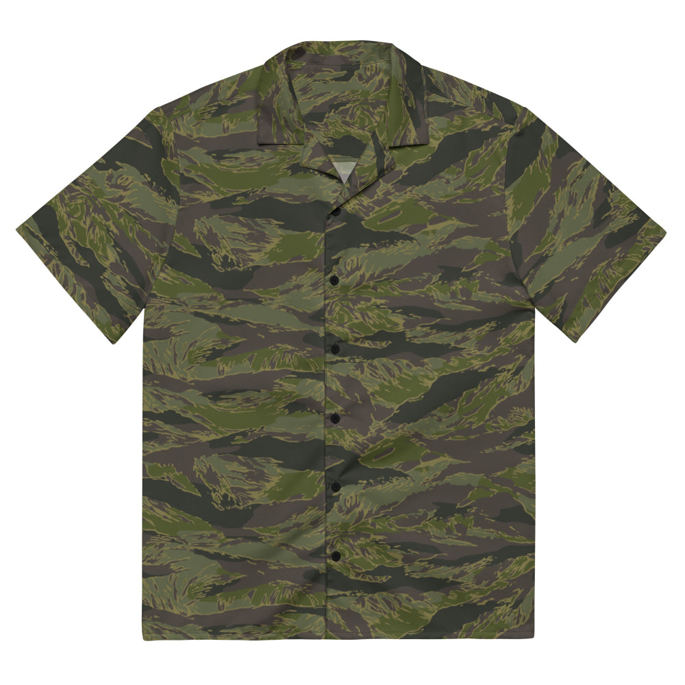 Multi-terrain Tiger Stripe Tropical CAMO Unisex button shirt - 2XS - Button Shirt