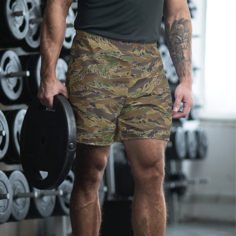 Multi-terrain Tiger Stripe CAMO Unisex Athletic Long Shorts - 2XS