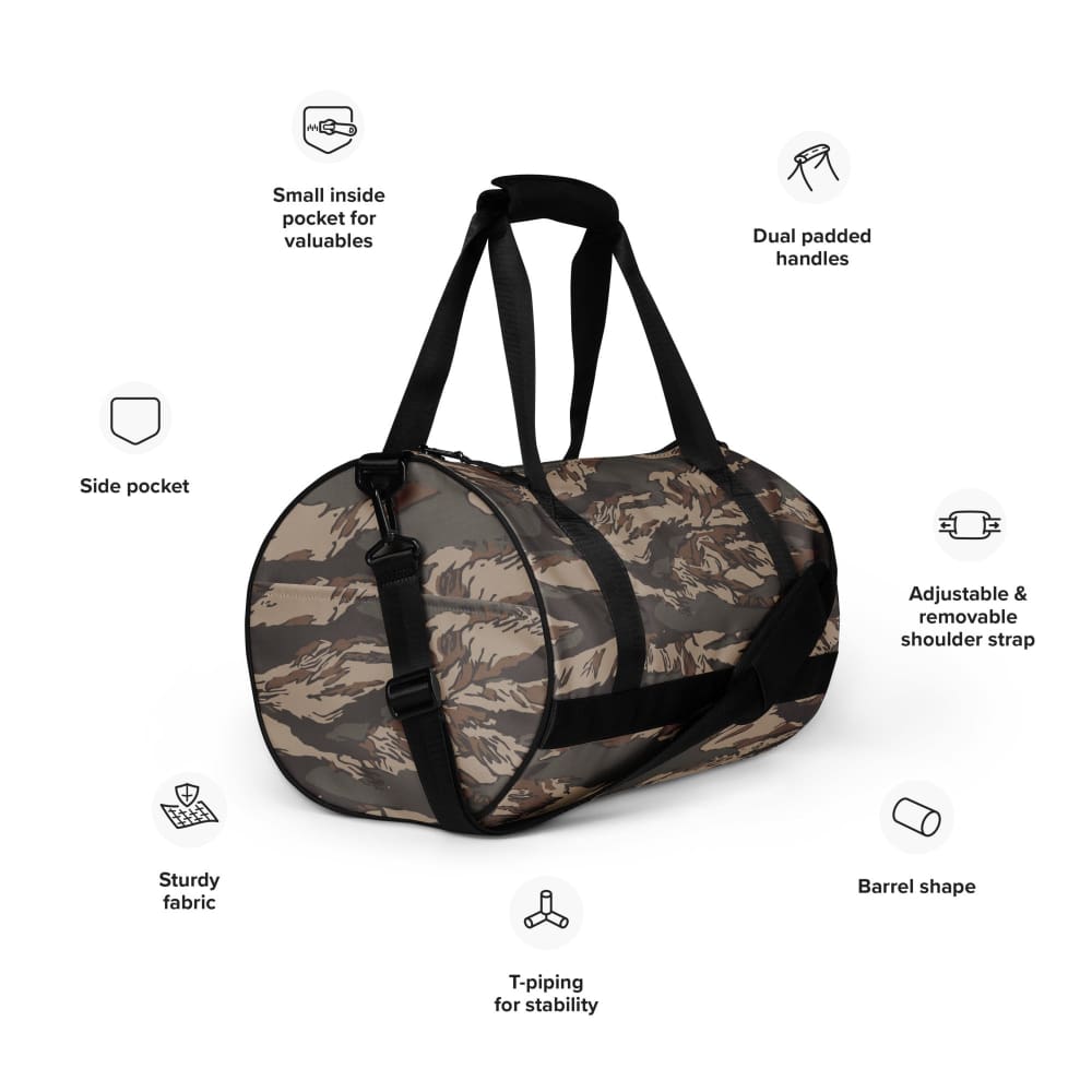 Multi-terrain Tiger Stripe Urban Rubble CAMO gym bag