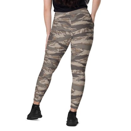 Multi-terrain Tiger Stripe Urban Rubble CAMO Leggings with pockets - Womens With Pockets