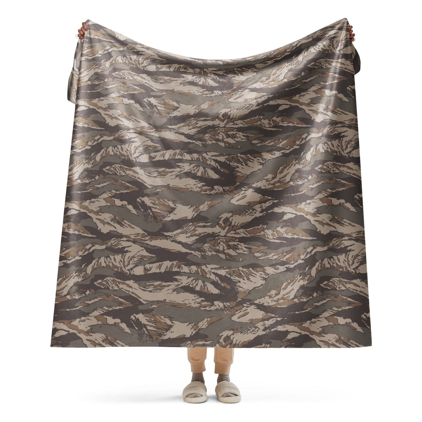 Multi-terrain Tiger Stripe Urban Rubble CAMO Sherpa blanket - 60″×80″ - Blanket