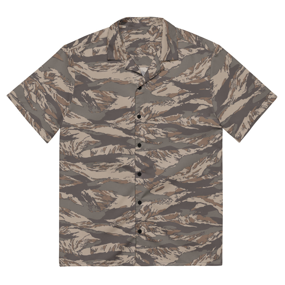 Multi-terrain Tiger Stripe Urban Rubble CAMO Unisex button shirt - 2XS - Button Shirt