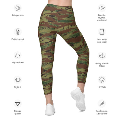 Multi-terrain Tiger Stripe Viper CAMO Leggings with pockets - Womens With Pockets