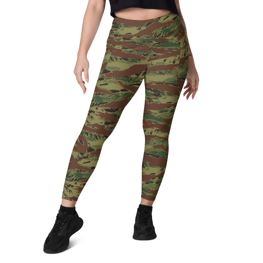 Multi-terrain Tiger Stripe Viper CAMO Leggings with pockets - Womens With Pockets