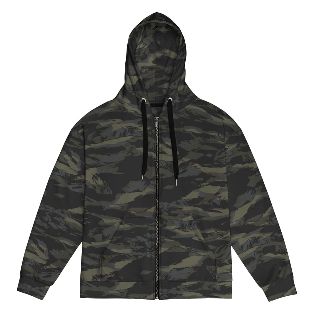 Multi CAMO Tiger Stripe Black Unisex zip hoodie