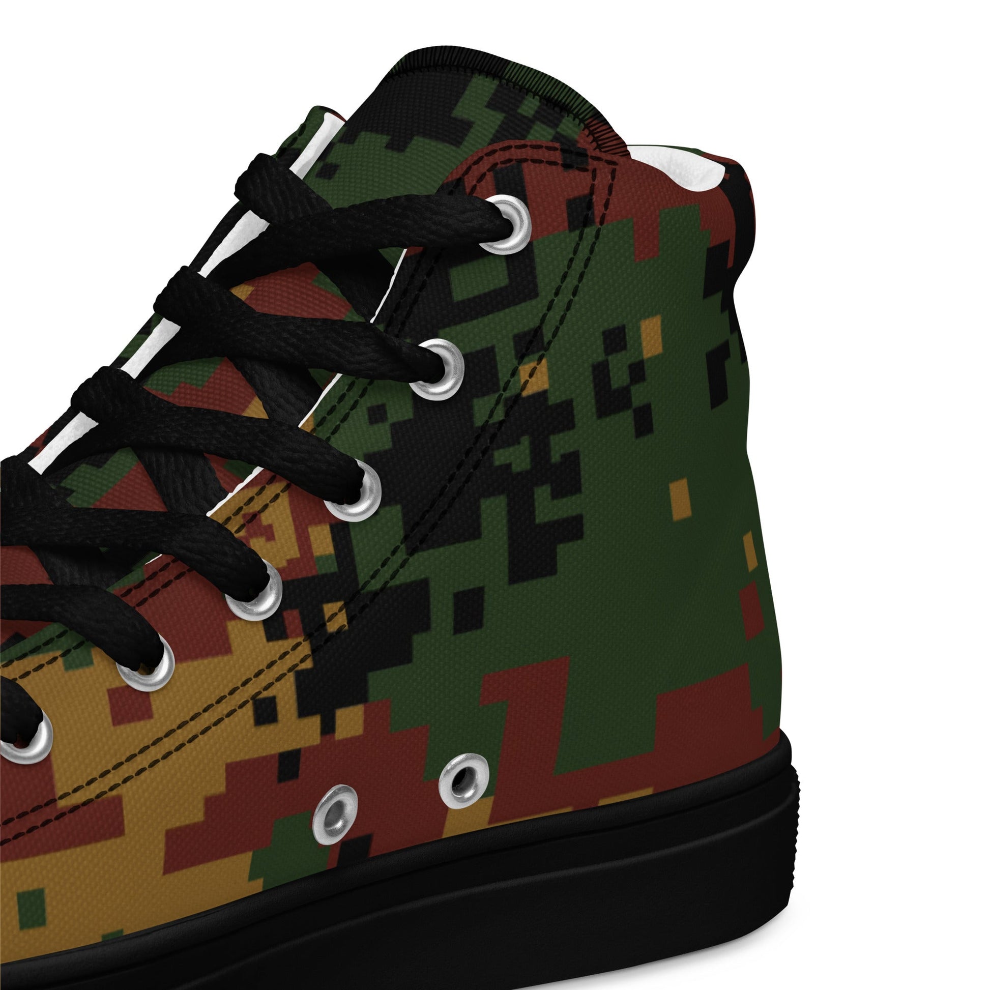 Myanmar Digital Tatmadaw CAMO Mens high top canvas shoes - High Top Canvas Shoes